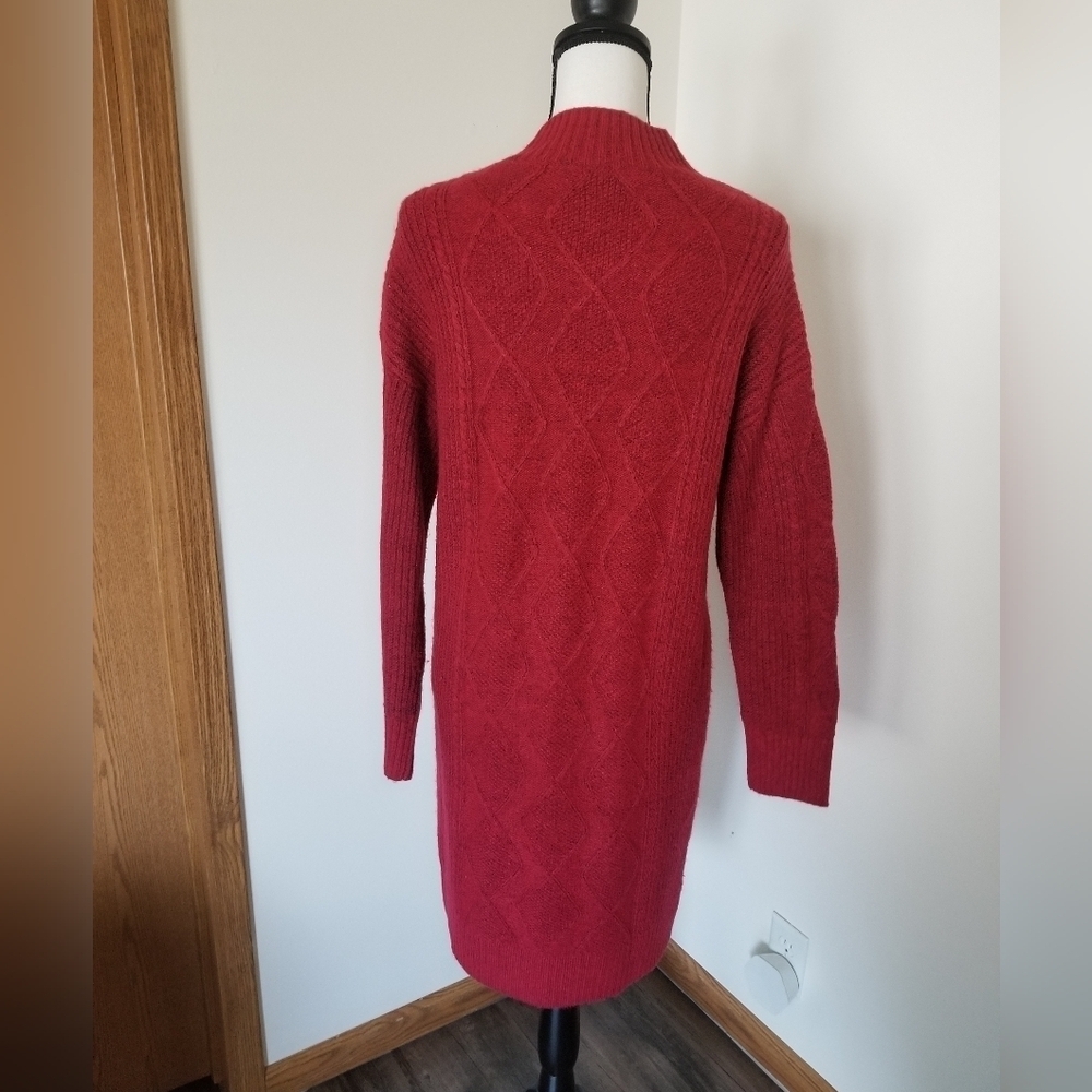 Loft Wool Blend Cable Knit Sweater Dress - Picture 4 of 5